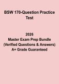 BSW 170-Question Practice Test &vert; Social Work Exam Prep PDF
