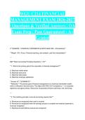 WGU C214 FINANCIAL MANAGEMENT EXAM 2026-2027 &vert; Questions & Verified Answers &vert; OA Exam Prep &vert; Pass Guaranteed - A&plus; Graded