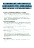WGU D439 FOUNDATIONS OF NURSING COMPREHENSIVE STUDY GUIDE 2026 FULL QUESTIONS AND SOLUTIONS GRADED A&plus;