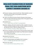WGU D439 FOUNDATIONS OF NURSING FINAL TEST 2026 QUESTIONS WITH CORRECT ANSWERS GRADED A&plus;