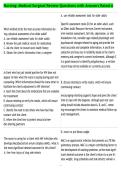 Nursing&colon; Medical-Surgical Review Questions with Answers Rated A