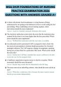 WGU D439 FOUNDATIONS OF NURSING PRACTICE EXAMINATION 2026 QUESTIONS WITH ANSWERS GRADED A&plus;