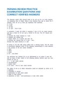 PERSING REVIEW PRACTICE EXAMINATION QUESTIONS AND CORRECT VERIFIED ANSWERS