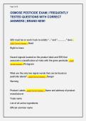 OSMOSE PESTICIDE EXAM &vert; FREQUENTLY  TESTED QUESTIONS WITH CORRECT  ANSWERS &vert; BRAND NEW&excl; 