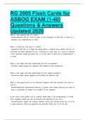 RG 2005 Flash Cards for ASBOG EXAM &lpar;1-40&rpar; Questions & Answers Updated 2026