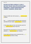 NCCER ELECTRICAL MODULE 2 LEVEL 2  MOTORS THEORY AND APPLICATION EXAM &vert;  FREQUENTLY TESTED QUESTIONS WITH  CORRECT ANSWERS &vert; BRAND NEW&excl;