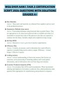 WGU D459 AAN1 TASK 2 CERTIFICATION SCRIPT 2026 QUESTIONS WITH SOLUTIONS GRADED A&plus;