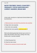 WATER TREATMENT GRADE 4 EXAM PREP &vert;  FREQUENTLY TESTED QUESTIONS WITH  CORRECT ANSWERS &vert; BRAND NEW&excl; 