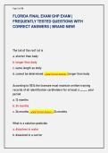 FLORIDA FINAL EXAM GHP EXAM &vert;  FREQUENTLY TESTED QUESTIONS WITH  CORRECT ANSWERS &vert; BRAND NEW&excl;
