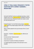OPMA 317 FINAL EXAM &vert; FREQUENTLY TESTED  QUESTIONS WITH CORRECT ANSWERS &vert;  BRAND NEW&excl; 