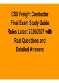 CSX Freight Conductor Final Exam Study Guide Rules Latest 2026&ndash;2027 &ndash; Practice Questions & Review