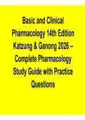 Basic and Clinical Pharmacology 14th Edition &ndash; Katzung & Ganong &lpar;2026&rpar; Complete Pharmacology Study Guide