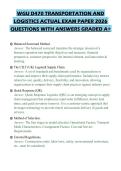 WGU D470 TRANSPORTATION AND LOGISTICS ACTUAL EXAM PAPER 2026 QUESTIONS WITH ANSWERS GRADED A&plus;
