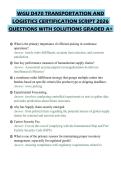 WGU D470 TRANSPORTATION AND LOGISTICS CERTIFICATION SCRIPT 2026 QUESTIONS WITH SOLUTIONS GRADED A&plus;