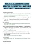 WGU D470 TRANSPORTATION AND LOGISTICS FINAL TEST 2026 QUESTIONS WITH CORRECT ANSWERS GRADED A&plus;
