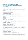 INSPECTOR 1 PRACTICE TEST QUESTIONS AND CORRECT VERIFIED ANSWERS