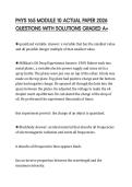 PHYS 165 MODULE 10 ACTUAL PAPER 2026 QUESTIONS WITH SOLUTIONS GRADED A&plus;