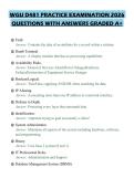 WGU D481 PRACTICE EXAMINATION 2026 QUESTIONS WITH ANSWERS GRADED A&plus;