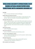WGU D483 SECURITY OPERATIONS TASK GUIDE ACTUAL EXAM PAPER 2026 QUESTIONS WITH ANSWERS GRADED A&plus;