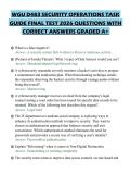 WGU D483 SECURITY OPERATIONS TASK GUIDE FINAL TEST 2026 QUESTIONS WITH CORRECT ANSWERS GRADED A&plus;
