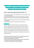 ACTION CPT TRAINER EXAM 2026 &vert; Updated Questions and Answers 2026&sol;2027 &vert; Verified Edition &vert; Personal Trainer Certification &vert; Pass Guaranteed - A&plus; Graded