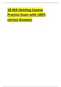 1B MA Hoisting License  Practice Exam with 100&percnt;  correct Answers