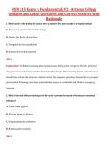 NUR 215 Exam 1&colon; Fundamentals V2 - Arizona College  Updated and Latest Questions and Correct Answers with  Rationale