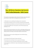 Nurs 340 Review Questions And Answers With Verified Rationales - 100&percnt; Correct