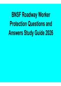 BNSF Roadway Worker Protection Questions and Answers Study Guide 2025&sol; 2026