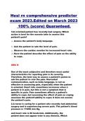 Hesi rn comprehensive predictor  exam 2023&period;Edited on March 2023  100&percnt; &lpar;score&rpar; Quaranteed