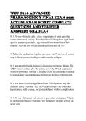 WGU D116 ADVANCED PHARMACOLOGY FINAL EXAM 2026 ACTUAL EXAM SCRIPT COMPLETE QUESTIONS AND VERIFIED ANSWERS GRADE A&plus;