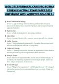 WGU D513 PRENATAL CARE PRO FORMA REVENUE ACTUAL EXAM PAPER 2026 QUESTIONS WITH ANSWERS GRADED A&plus;