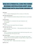 WGU D513 PRENATAL CARE PRO FORMA REVENUE CERTIFICATION SCRIPT 2026 QUESTIONS WITH SOLUTIONS GRADED A&plus;
