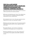 WGU D116 ADVANCED PHARMACOLOGY FINAL EXAM 2026 COMPLETE QUESTIONS AND VERIFIED ANSWERS GRADED A&plus;