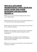 WGU D116 ADVANCED PHARMACOLOGY FINAL EXAM 2026 STUDY GUIDE TEST PAPER QUESTIONS AND SOLUTIONS GRADED A&plus;