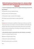 NUR 334 Final Exam&colon; Pharmacology I V3 - Arizona College  Updated and Latest Questions and Correct Answers with  Rationale