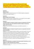 CITI Social and Behavioral Research Exam Questions with Verified Correct Answers &lpar;100&percnt; Verified Q&A&rpar; - Latest Update 2026&sol;27 &vert; Graded A&plus;