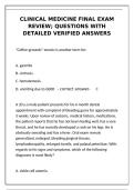 Clinical Medicine Final Exam Review&colon; Verified Q&A for Dental Professionals