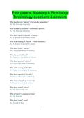 Past papers&period; Anatomy & Physiology Terminology questions & answers&period;