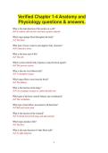 Verified Chapter 1-4 Anatomy and Physiology questions & answers&period;