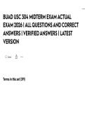 BUAD USC 304 MIDTERM EXAM ACTUAL EXAM 2026 &vert; ALL QUESTIONS AND CORRECT ANSWERS &vert; VERIFIED ANSWERS &vert; LATEST VERSION