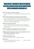 WGU D518 - PRIORITY HEALTH NEEDS ACTUAL EXAM PAPER 2026 QUESTIONS WITH ANSWERS GRADED A&plus;