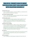 WGU D518 - PRIORITY HEALTH NEEDS CERTIFICATION SCRIPT 2026 QUESTIONS WITH SOLUTIONS GRADED A&plus;