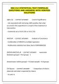 NSE 212 Statistical Test Formulas &ndash; Questions & Verified Solutions