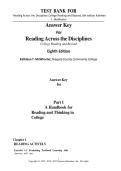 Test Bank For Reading Across the Disciplines College Reading and Beyond 8th Edition by Kathleen T&period; McWhorter