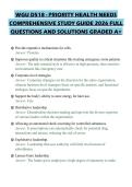 WGU D518 - PRIORITY HEALTH NEEDS COMPREHENSIVE STUDY GUIDE 2026 FULL QUESTIONS AND SOLUTIONS GRADED A&plus;