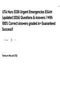 UTA NURS 5338 EXAM ACTUAL EXAM 2026 &vert; MICROBIOLOGY FINAL EXAM PORTAGE LEARNING &vert; URGENT EMERGENCIES &vert; QUESTIONS AND CORRECT ANSWERS &vert; UNIVERSITY OF TEXAS AT ARLINGTON