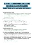 WGU D518 - PRIORITY HEALTH NEEDS PRACTICE EXAMINATION 2026 QUESTIONS WITH ANSWERS GRADED A&plus;