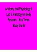 Anatomy and Physiology II Lab 6 &ndash; Histology of Body Systems&colon; Key Terms Study Guide