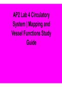 AP2 Lab 4 Circulatory System &ndash; Mapping and Vessel Functions Study Guide